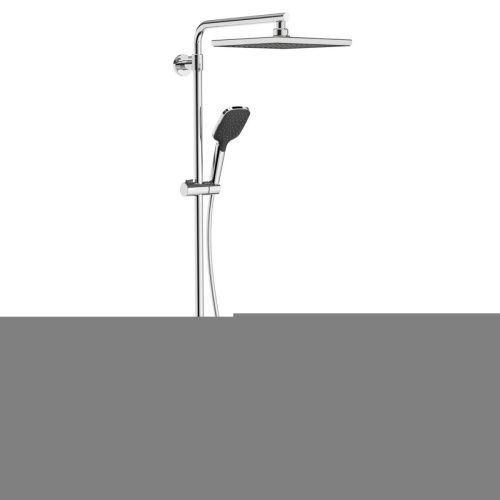 Душевая стойка Teska MIRA DK3602C настенная цвет черный/хром с термостатом