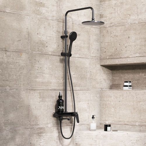 Душевая стойка Damixa Jupiter 977730300 настенная цвет черный - фото 3