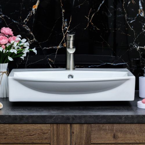 Раковина из сантехнического фарфора Melana 78014D-805 60х50 подвесная цвет белый 1 отверстие под смеситель - фото 4