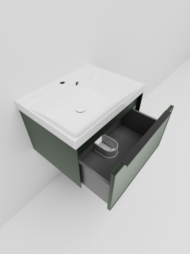 Тумба с раковиной La Fenice SIMPLA NFNC-01-SIM-G-60-3-60 60х50 подвесная цвет серый - фото 3