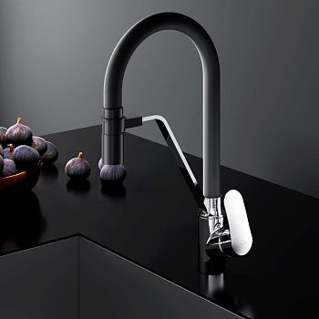 Смеситель для кухни Am.Pm Like F8007802 на мойку черный/хром