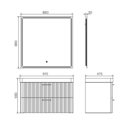 Тумба с раковиной Comforty Ангара 00-00021036CF 90х50 подвесная цвет бежевый - фото 2