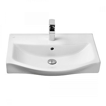 Раковина керамическая Onika Беверли 1WH302501 70х50 накладная цвет белый 1 отверстие под смеситель