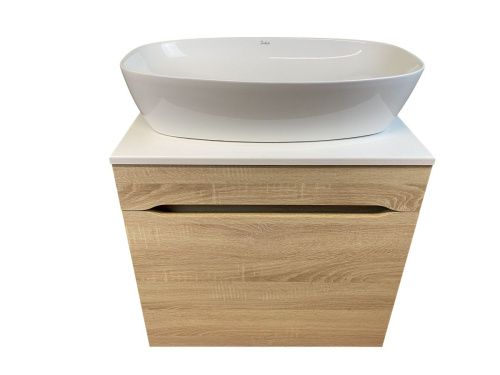 Тумба с раковиной Sintesi STL.W7015_SIN-LVB-APP-405 60х60 подвесная цвет бежевый - фото 4