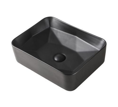 Раковина из сантехнического фарфора Orange B02-460mb 50х40 накладная цвет черный - фото 2