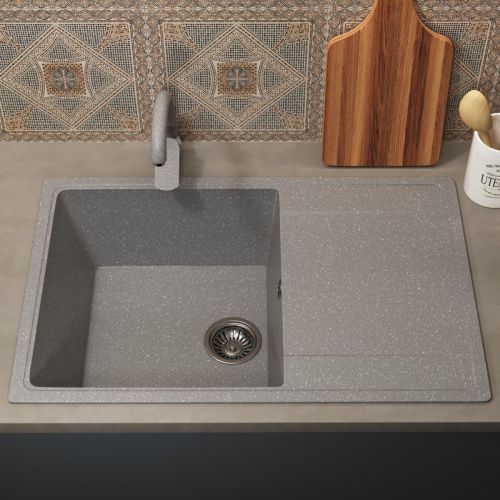 Кухонная мойка Uperwood ECON UPD-507 4010202110 75х50 цвет серый поверхность матовая - фото 3