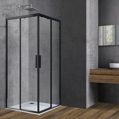 Душевой уголок Vincea Soft VSS-3SO100CLB 100х100 стекло прозрачное профиль черный без поддона