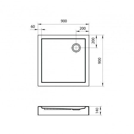 Душевой поддон акриловый Santek Палермо 1WH302476 90х90 белый