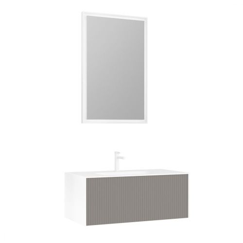 Тумба с раковиной Orka Cube 3000378 100х50 подвесная цвет бежевый - фото 2