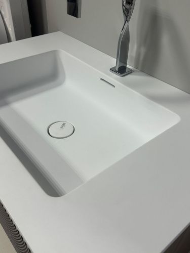 Раковина из искусственного камня S-Stone Salini Onda Plus 1402203MN 200х60 подвесная цвет белый без отверстий под смеситель - фото 2