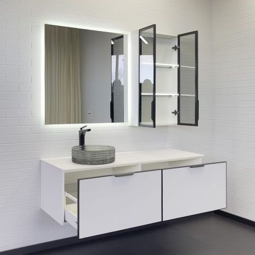 Тумба с раковиной Comforty Онега 00-00017886CF 140х50 подвесная цвет белый - фото 5