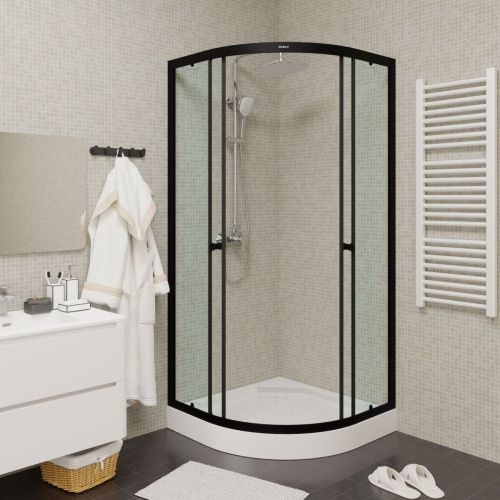 Душевой уголок Parly ZE911B 90х90 стекло прозрачное профиль черный с поддоном - фото 5