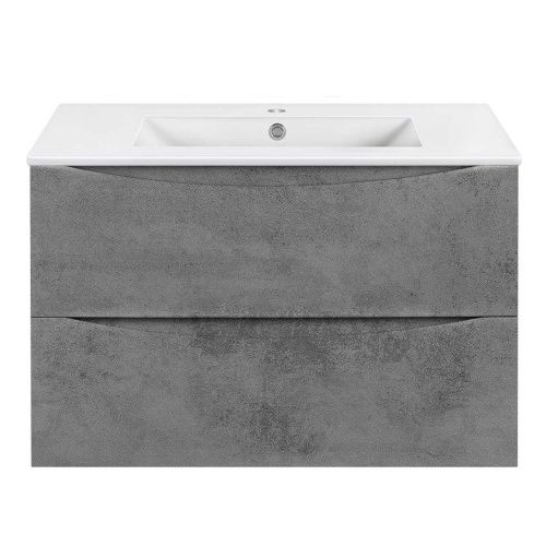 Тумба под раковину Vincea Mia Slim VMC-2MC800S1BT 80х40 подвесная цвет серый - фото 2