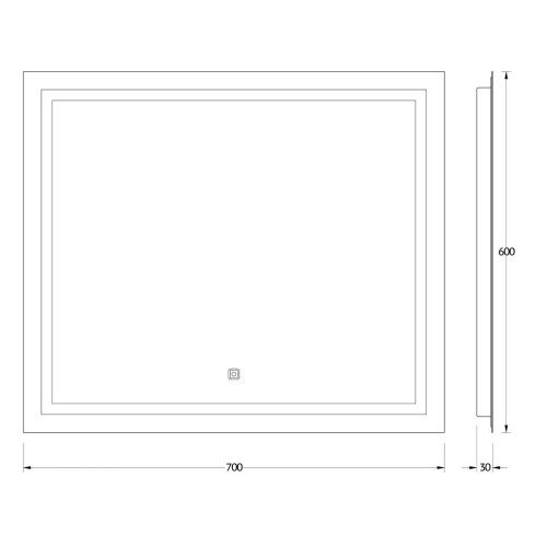 Зеркало с подсветкой Evoform Ledline BY 2434 70х60 подвесное - фото 2