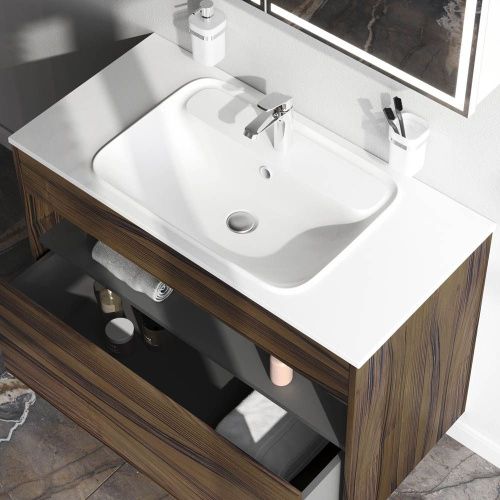 Тумба под раковину Am.Pm Func M8FFUX1001OF 100х50 подвесная цвет коричневый - фото 4