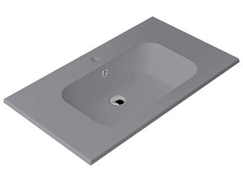 Раковина из сантехнического фаянса Berloni Bagno LAVQADINCXR55 129 90х50 встраиваемая цвет серый