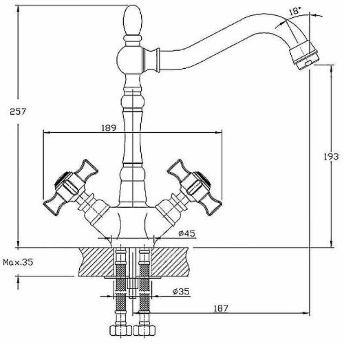 Смеситель для кухни Haiba HB24 HB4324 на мойку хром - фото 3