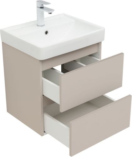 Тумба под раковину Aquanet Вега 2.0 00337940 50х40 подвесная цвет бежевый - фото 2
