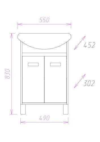 Тумба под раковину Onika Гамма 105537 50х30 напольная цвет бежевый/коричневый - фото 3