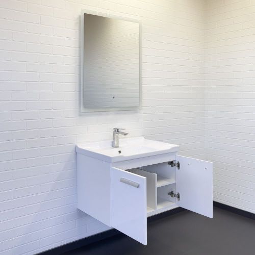 Тумба с раковиной Comforty Рига 00-00018684CF 70х50 подвесная цвет белый - фото 5