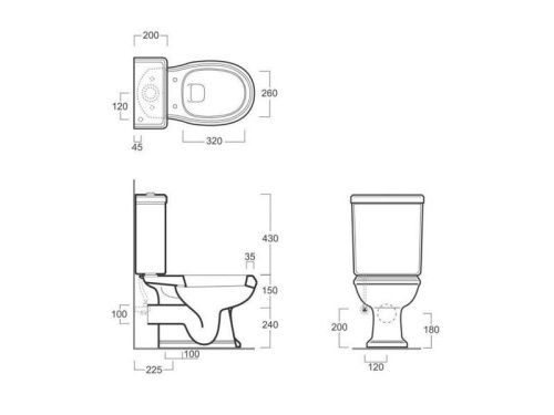 Чаша унитаза напольная Simas AR 831 bia цвет белый без бачка без сиденья каскадный смыв - фото 3