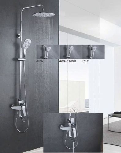 Душевая стойка Rose R1336 настенная цвет белый - фото 4