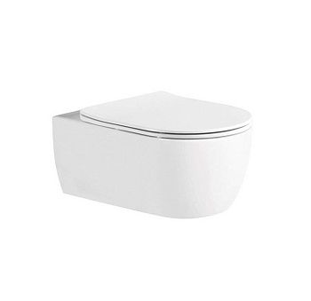 Унитаз подвесной Aquatek ЕВРОПА AQ1106L-00 белый с сиденьем микролифт безободковый каскадный смыв