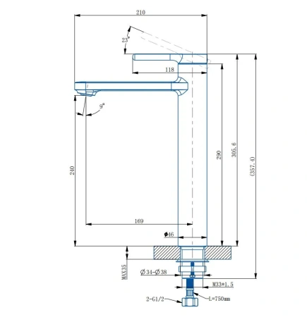 Смеситель Arrow N11M6071JGG на раковину серый