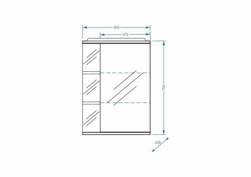 Зеркало-шкаф Stella Polar Концепт SP-00000035 50х70 подвесной цвет белый - фото 2