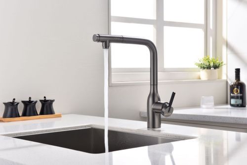 Смеситель для кухни Paulmark VIPER Vi213105-GM на мойку серый - фото 4