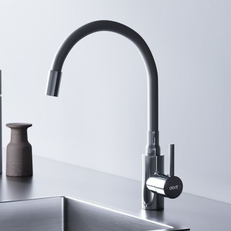 Смеситель для кухни Dorff Logic D3007633 на мойку белый/хром