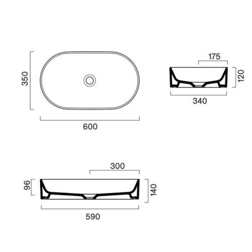 Раковина керамическая Catalano Zero 122600001 60 см накладная цвет белый без отверстий под смеситель - фото 2