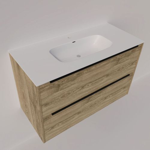 Тумба под раковину La Fenice Tesoro FNC-01-TES-DNN-100-2 100х40 подвесная цвет коричневый - фото 5