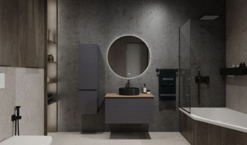 Шкаф-пенал Jorno COSSETY Coss.04.124/P/A/JR 30х120 подвесной цвет черный - фото 2