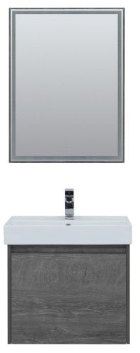 Комплект мебели: тумба с раковиной + зеркало Aquanet Nova Lite 00242923 60х50 напольный цвет коричневый - фото 5