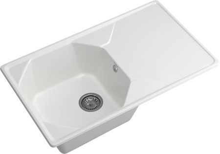 Кухонная мойка Granfest Unique U-840L иней 85х50 цвет белый поверхность матовая