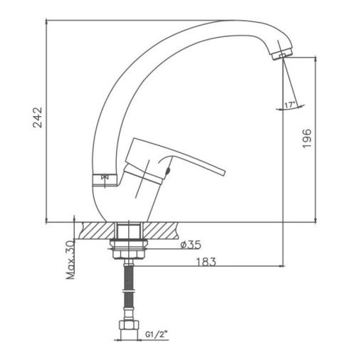 Смеситель для кухни Cron CN4163-2 на мойку хром - фото 3