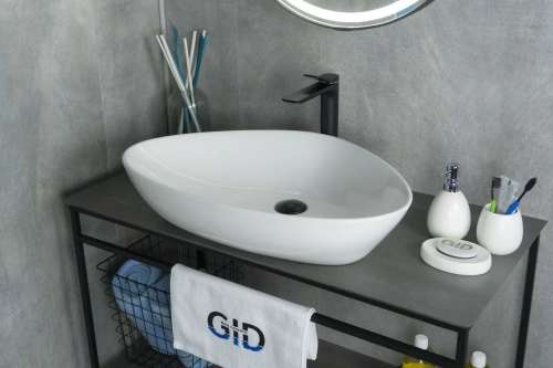 Раковина керамическая Gid Creativo 51117 70х40 накладная цвет белый без отверстий под смеситель - фото 5