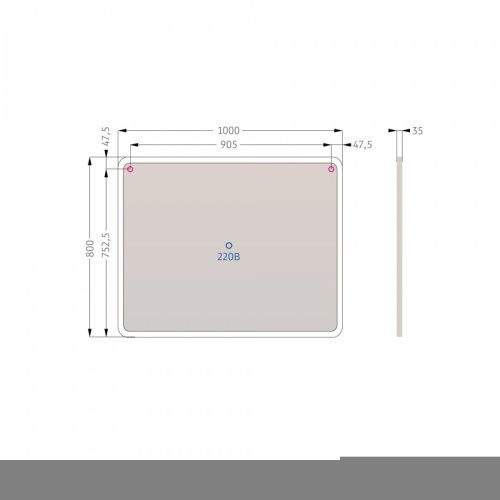 Зеркало с подсветкой и антизапотевателем Alavann Cat ALV0040002 100х80 подвесное - фото 3