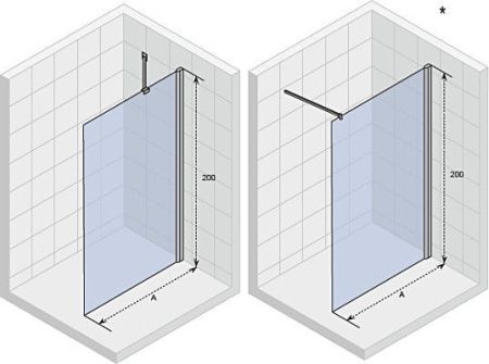 Душевая перегородка Riho NOVIK G003030120 95х200 стекло прозрачное профиль хром