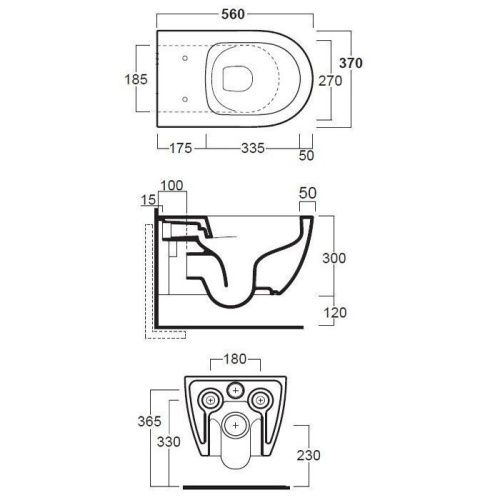 Чаша унитаза подвесная Simas Trevi TRV18bi matt цвет белый без сиденья безободковая смыв торнадо - фото 2
