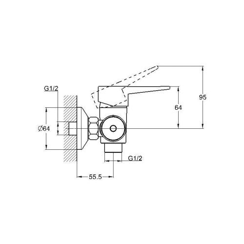 Смеситель для ванны и душа G.Lauf NUD NUD5-A045 настенный хром - фото 3