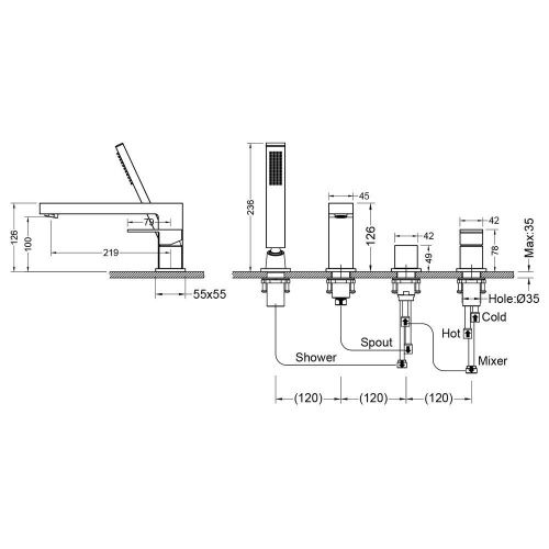 Смеситель Timo Selene 2130/16Y на борт ванны белый - фото 2