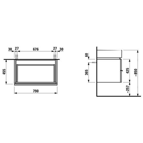 Тумба под раковину Laufen Living City 4.0124.1.075.548.1 80х50 цвет коричневый - фото 2