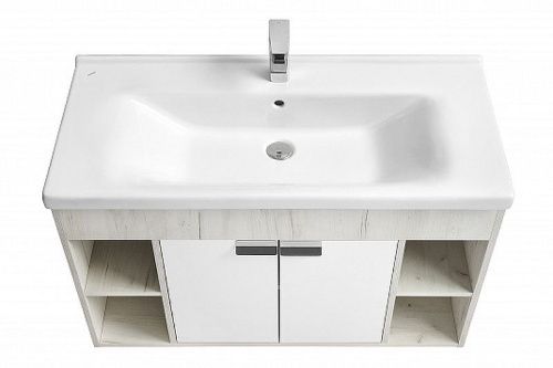 Тумба под раковину Aquaton Флай 1A237501FAX10 100х40 подвесная цвет белый - фото 2