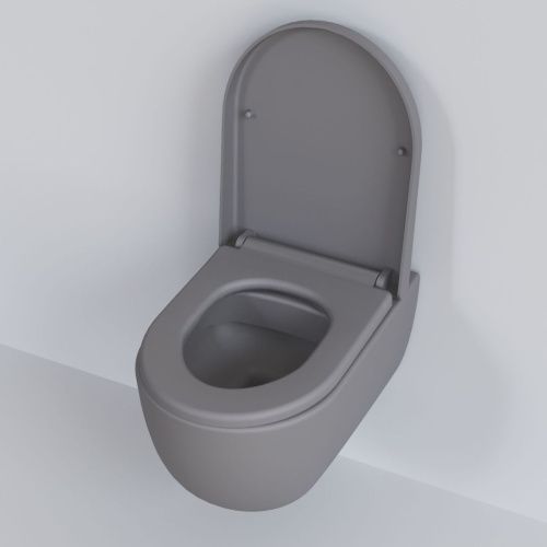 Унитаз подвесной Ambassador Abner 103T20301R-102T20301 серый с сиденьем каскадный смыв - фото 5