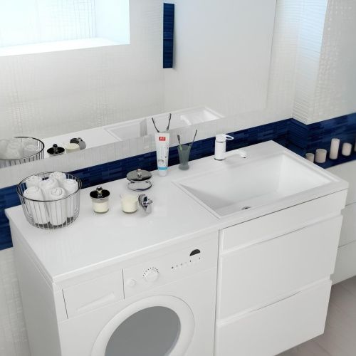 Раковина из искусственного камня Onika Марсал 5217120 120х50 накладная цвет белый 1 отверстие под смеситель - фото 2