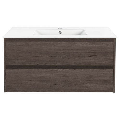 Тумба под раковину Vincea Gio VMC-2G100RO 100х50 подвесная цвет коричневый - фото 5