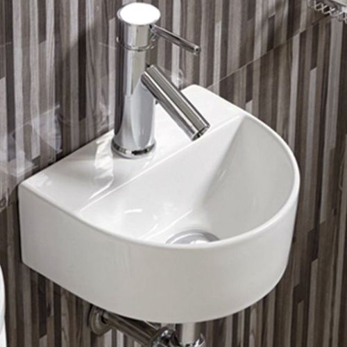 Раковина из сантехнического фарфора Melana 320344-805 30х26 подвесная цвет белый 1 отверстие под смеситель - фото 2