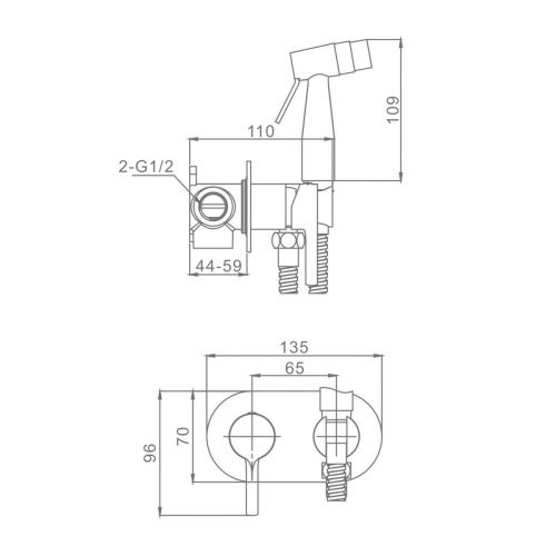 Гигиенический душ со смесителем Raglo R20 R20.52.03 золото - фото 2